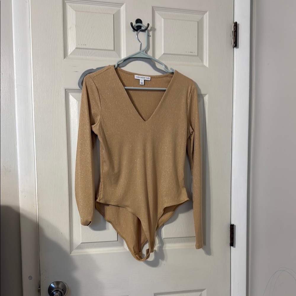 Tan Long Sleeve Bodysuit